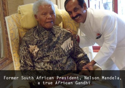 Master Healer Panakj Naram with Former South African President, Nelson Mandela, a true African Gandhi
